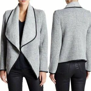 Cupcakes And Cashmere Womens Medium Sydney Draped Cardigan Sweater Jacket Gray